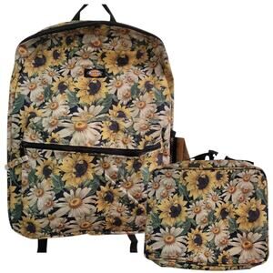 Dickies Sunflower Daisy Backpack & Lunch Bag Set Laptop Sleeve NWT